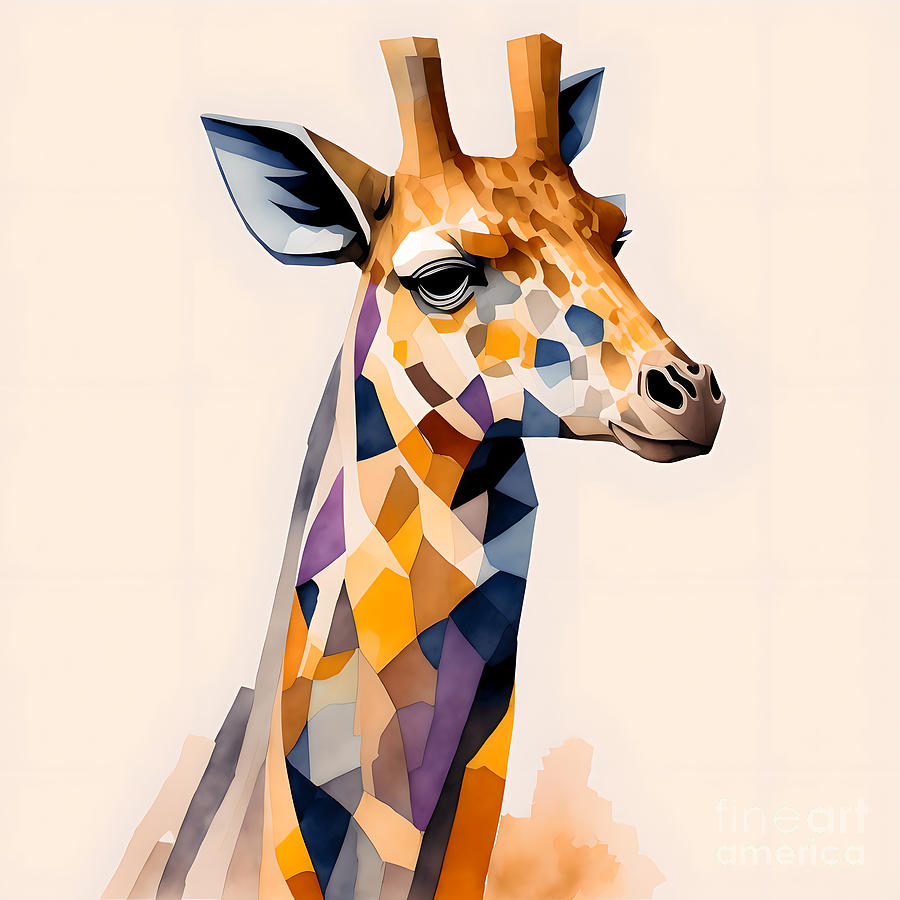 Abstract Giraffe Portrait - 4 Digital Art by Philip Preston