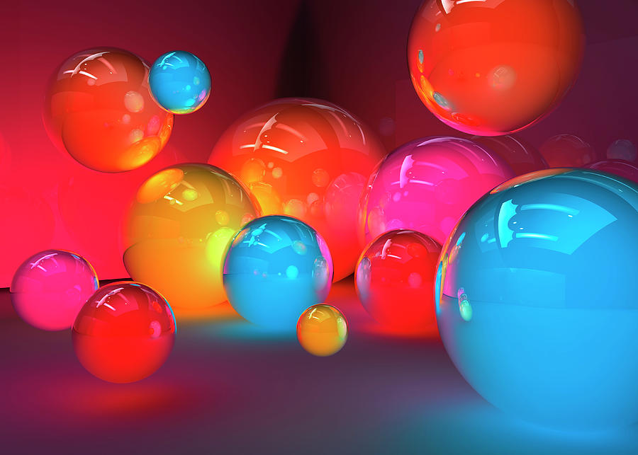 Abstract glowing colorful spheres Digital Art by Aeriform - Fine Art ...