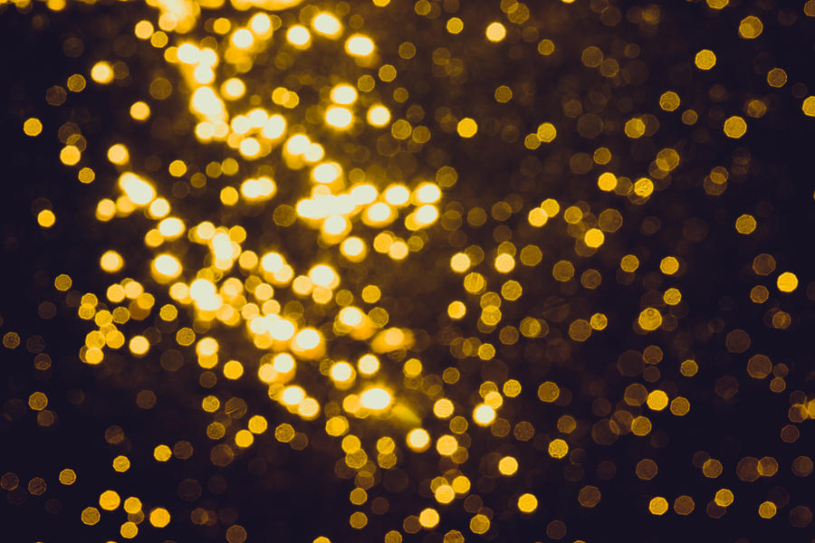 Abstract gold bokeh with black background Photograph by Julien - Fine ...