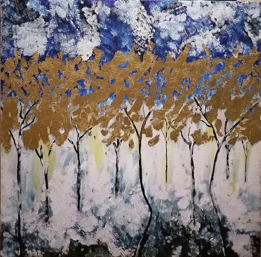 Abstract Golden trees Painting by Svetlana Alabovskaya Fine Art America