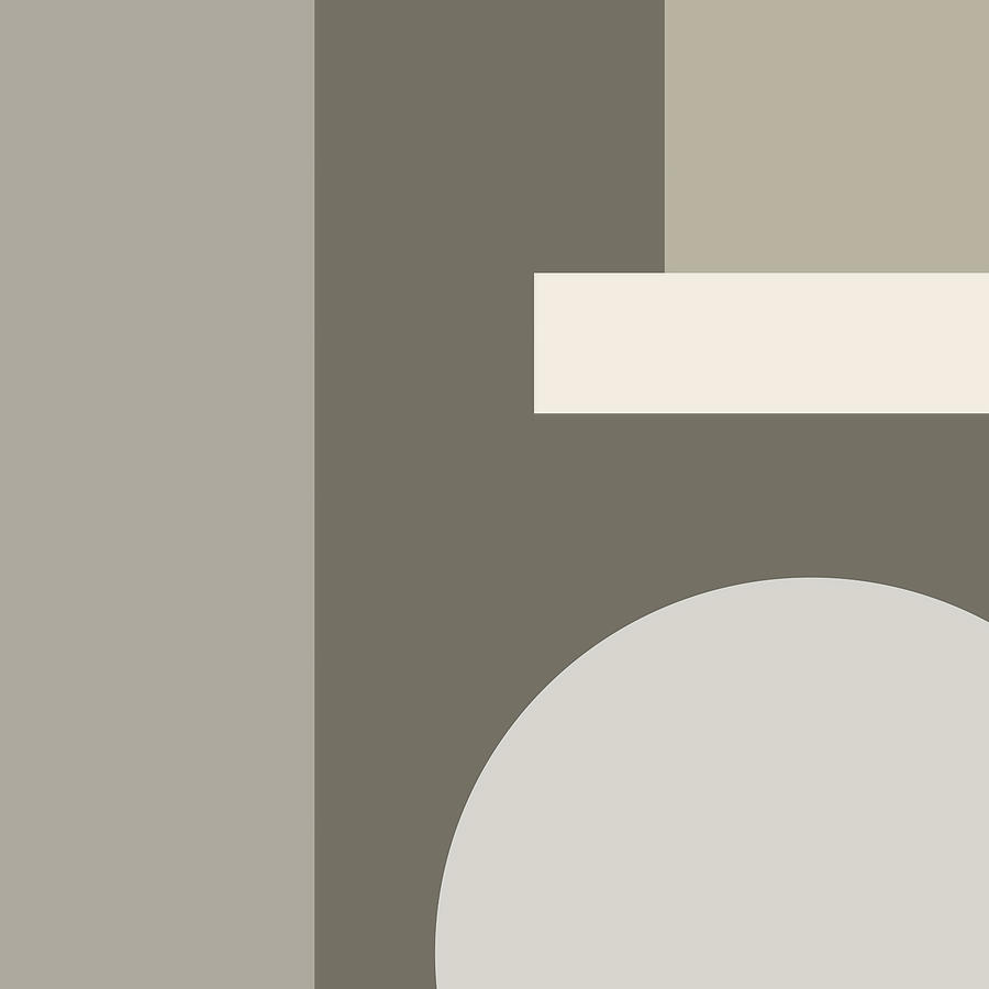 Abstract Gray and Taupe Geometric Art Digital Art by Peggy Collins