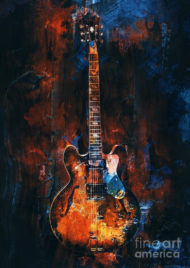 Abstract  guitar  Digital Art by Andrzej Szczerski