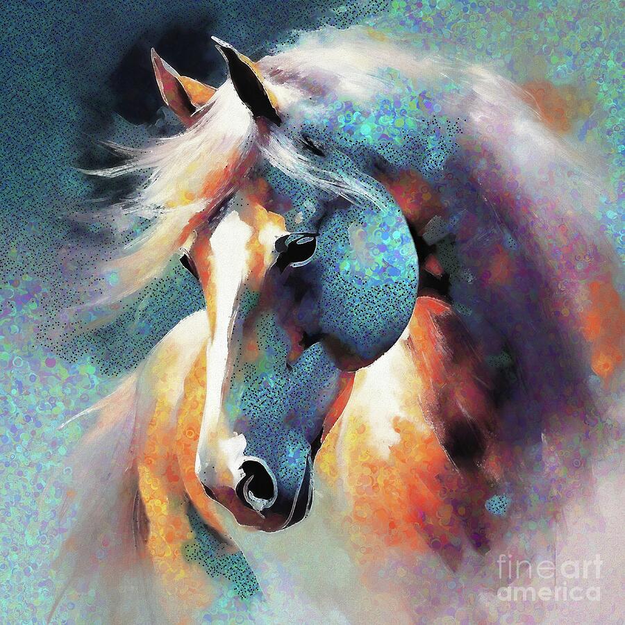 Abstract Horse Portrait - 01940 Digital Art by Philip Preston