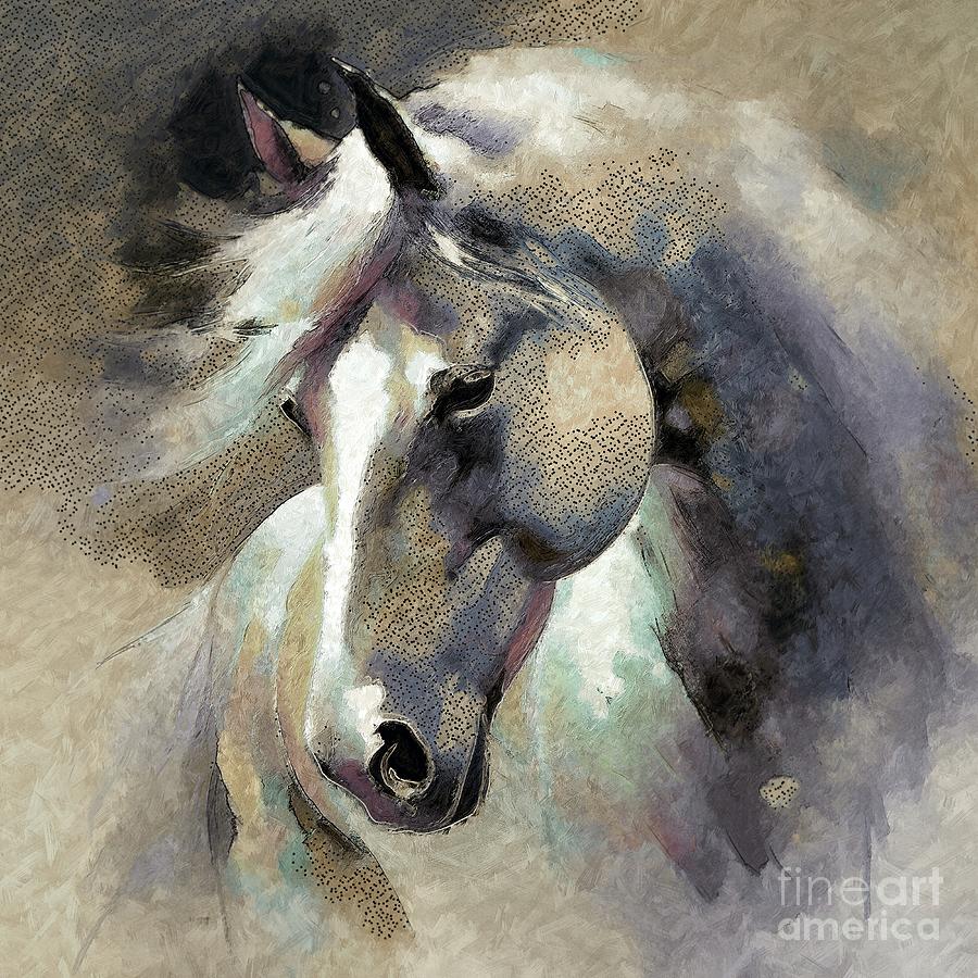 Abstract Horse Portrait - 01940a Digital Art by Philip Preston