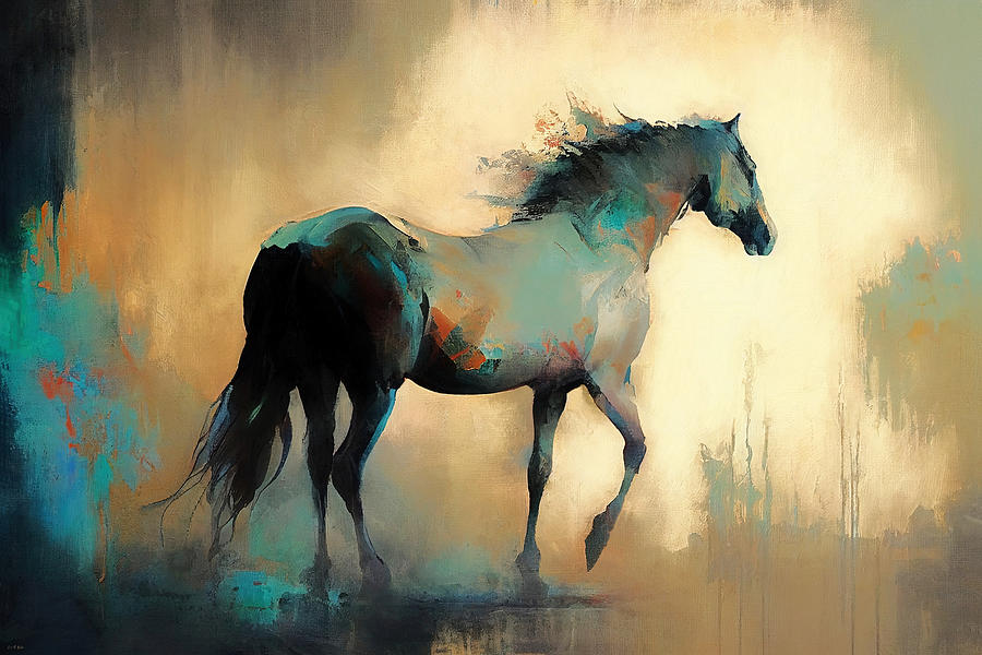 Horse Digital Art - Abstract Horse - Sway by Lisa S Baker