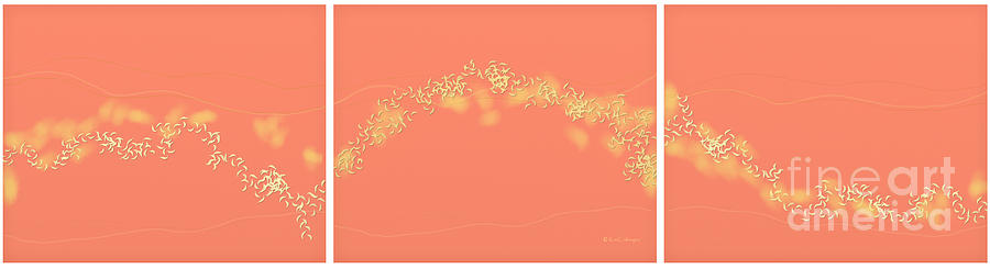 Abstract In Coral And Yellow Digital Art