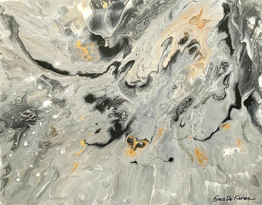 Abstract in Gold and Silver Painting by Gina De Gorna