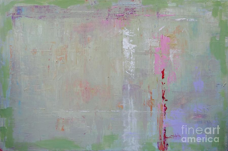 Abstract in Greens Painting by Laura Lee Zanghetti