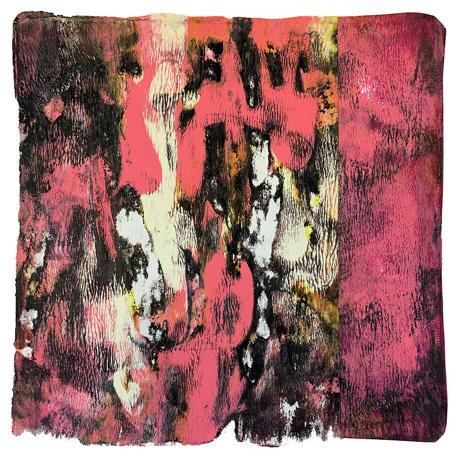 Abstract in pink and black Painting by Lorena Cassady