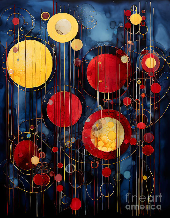 Abstract in Red and Gold Digital Art by Amanda Moore