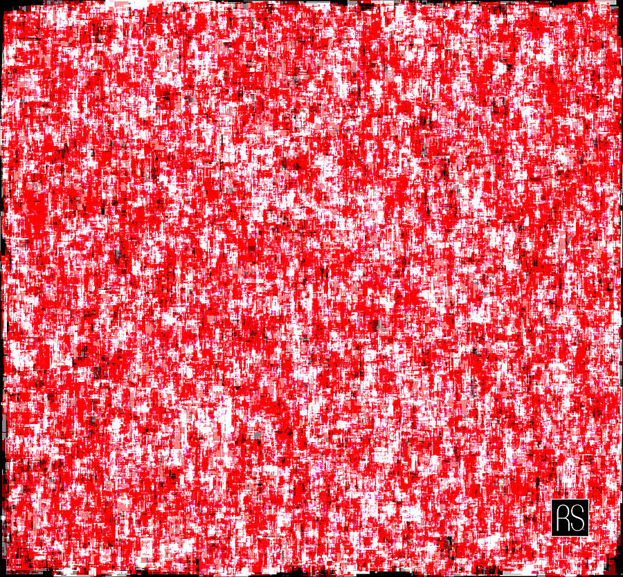 Abstract in Red and White Painting by Rafael Salazar