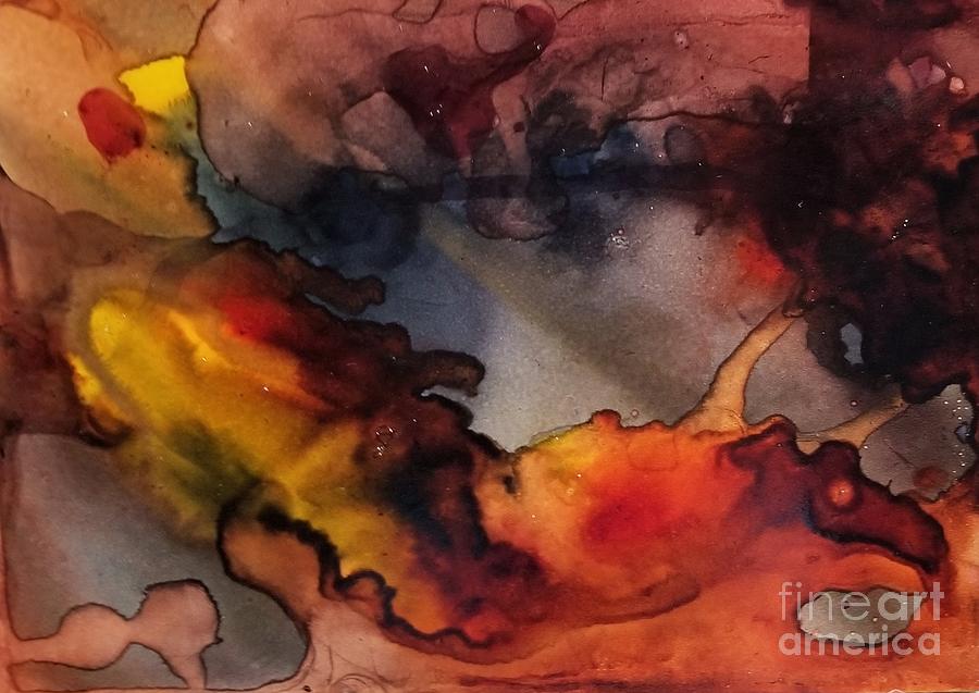 Harvest in Alcohol Ink Painting by Expressions By Stephanie