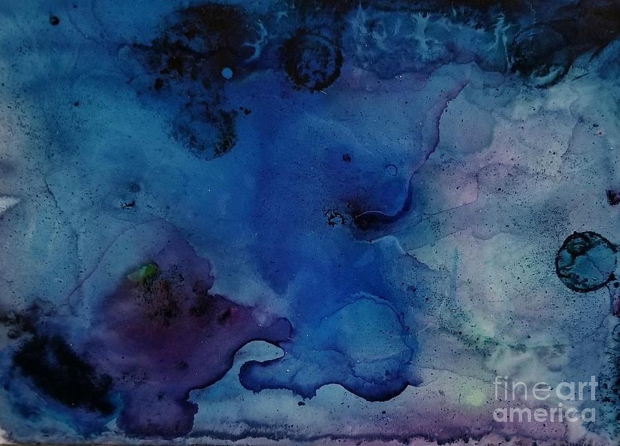 Evening in Alcohol Ink Painting by Expressions By Stephanie