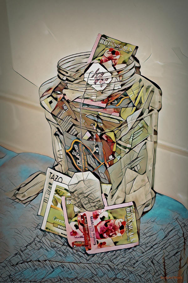 Abstract Jar Of Tea Bags Photograph