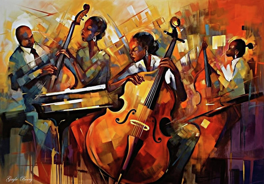 Jazz Digital Art - Abstract Jazz 02 by Gayle Berry