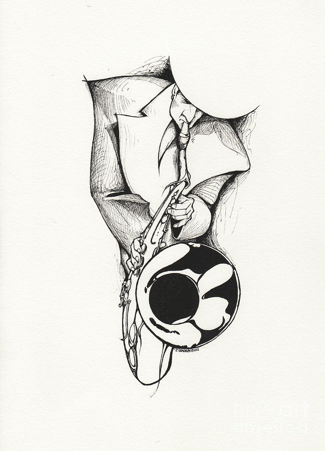 Abstract Jazz #2 Drawing by T Brown
