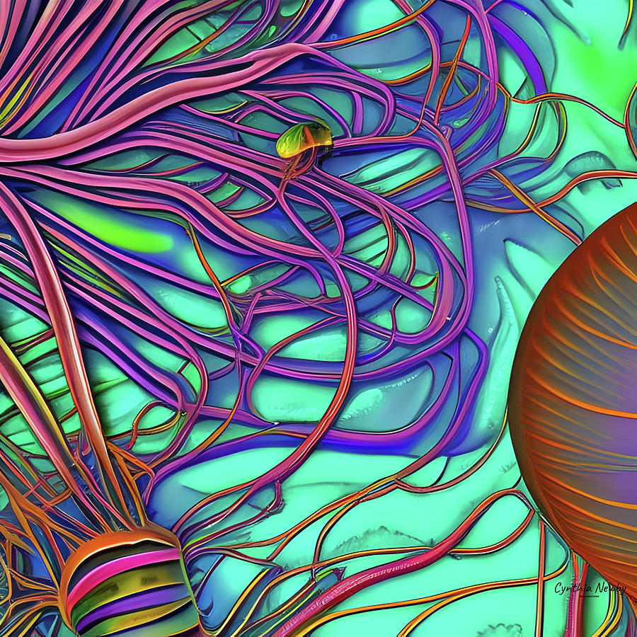 Abstract Jellyfish Tentacles Digital Art by Cindys Creative Corner