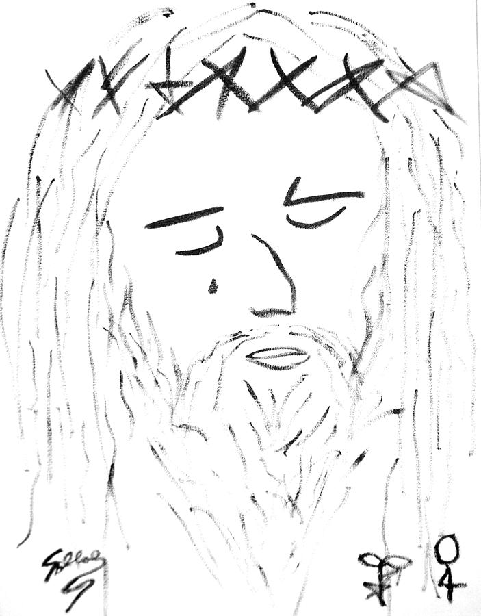 Abstract Painting - Abstract Jesus Face by Sollog Artist Abstract Painting - Abstract Jesus Face by Sollog Artist