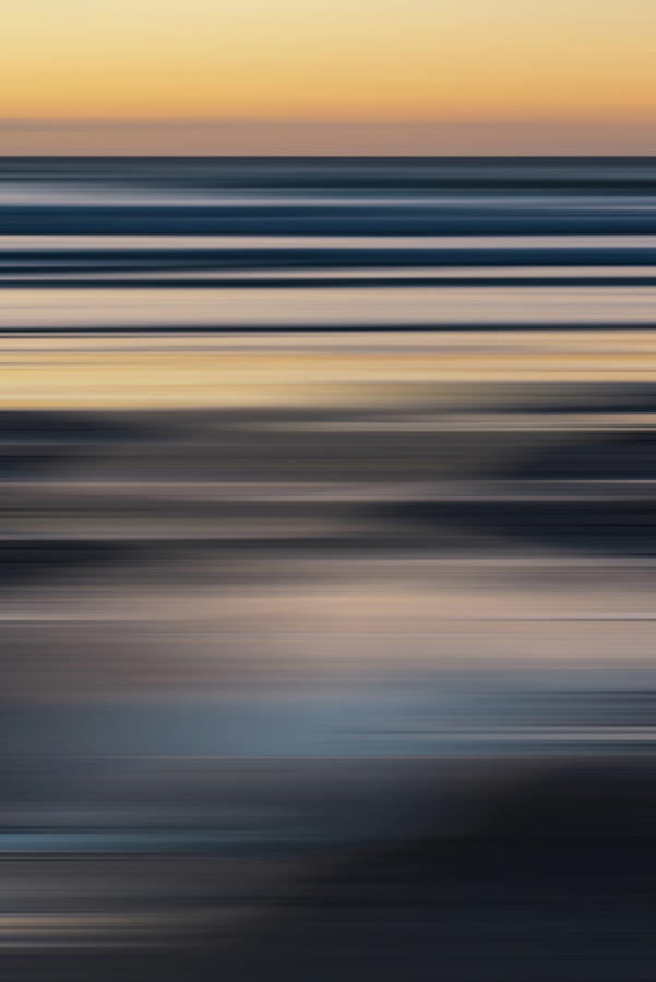 Abstract landscape blur background image of sunset over the ocea ...