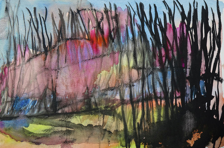 Abstract Landscape CAC day 37 Painting by Cathy Anderson