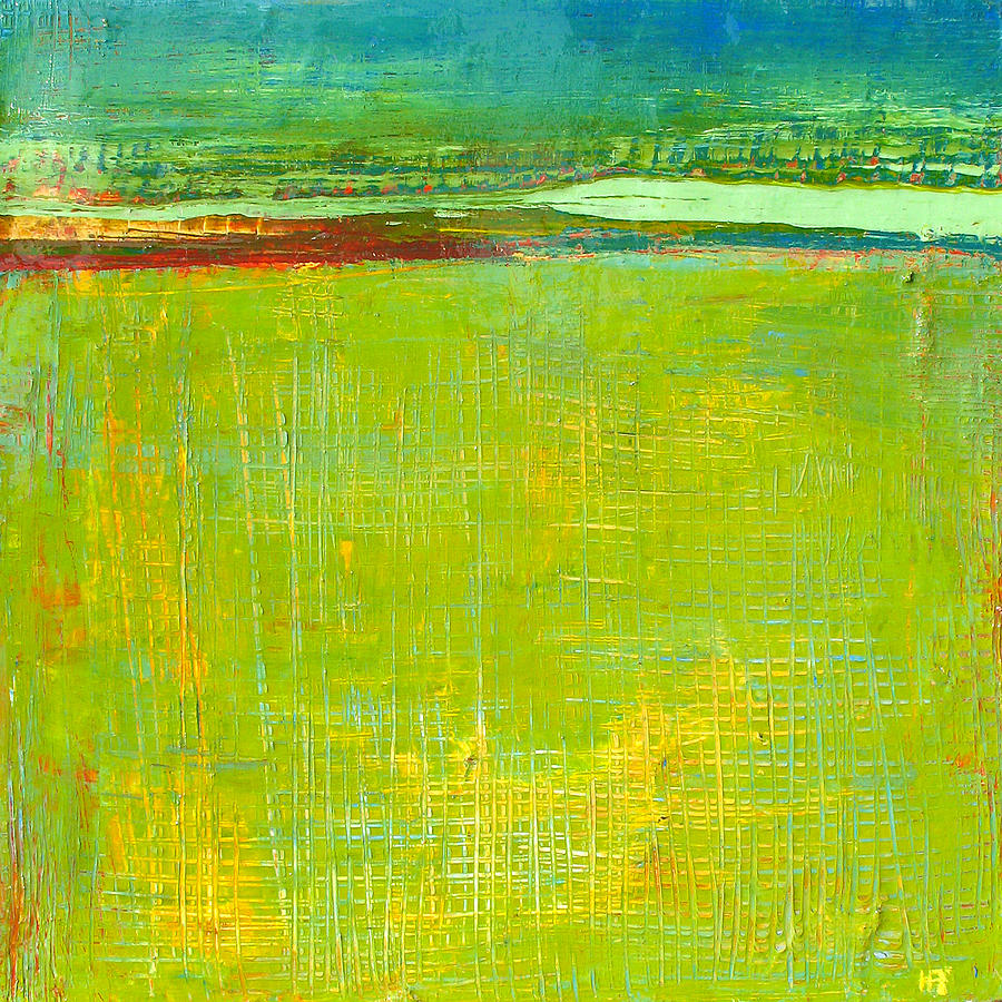 Abstract Landscape In Green Painting by Habib Ayat