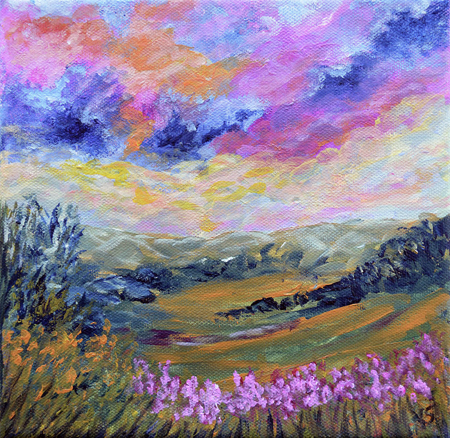 Abstract Landscape painting, Peaceful Painting by Kathy Symonds Pixels