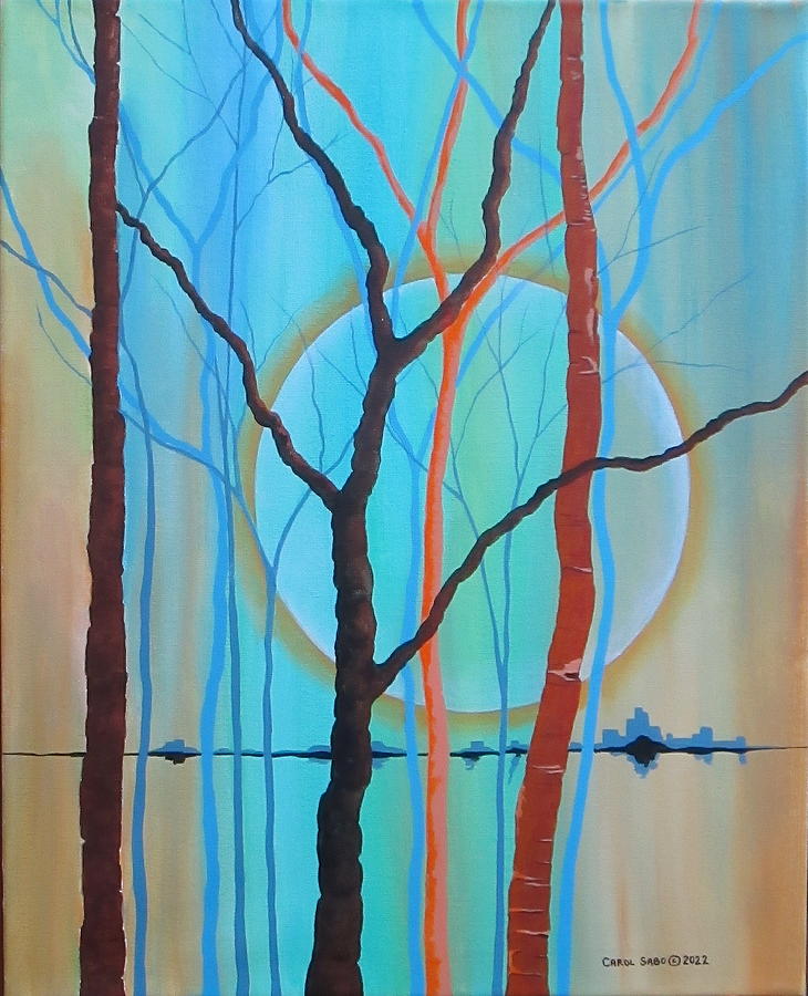 Abstract Landscape - Trees Painting by Carol Sabo