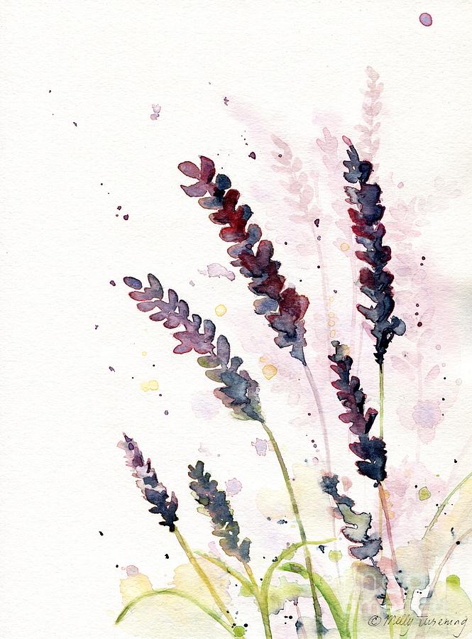 Abstract Painting - Abstract Lavender Watercolor by Melly Terpening