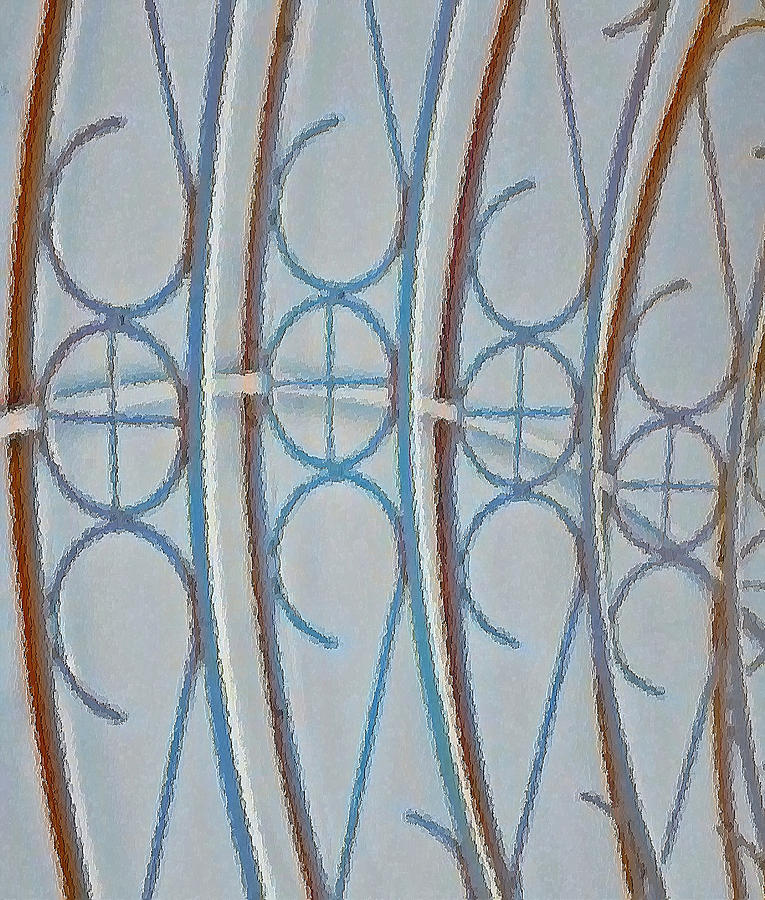 Abstract Lines and Circles Mixed Media by Rosalie Scanlon