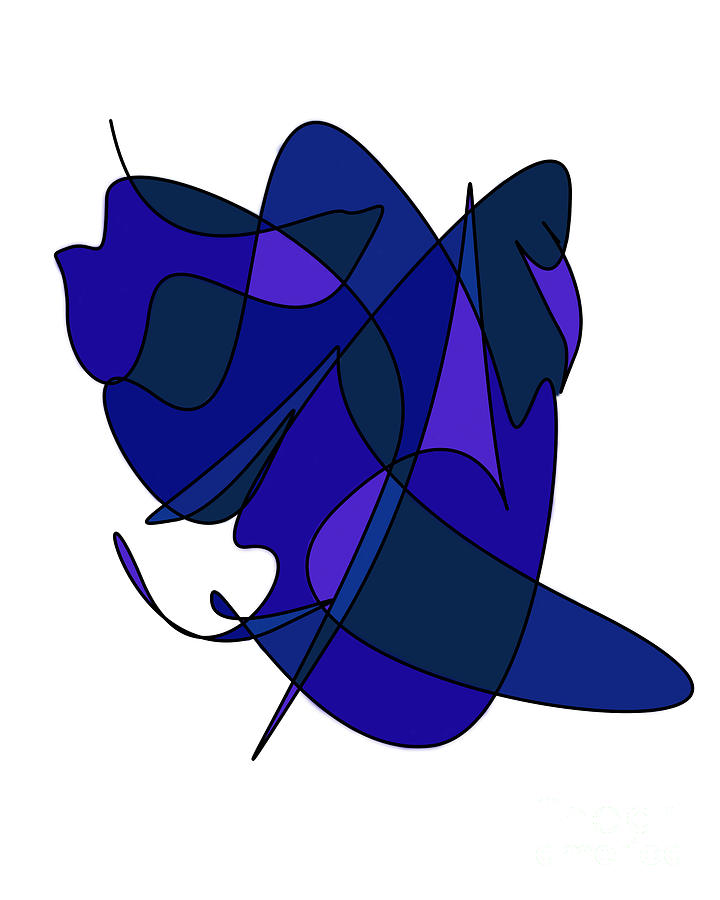 Abstract Lines And Curves In Blue Digital Art by Kirt Tisdale
