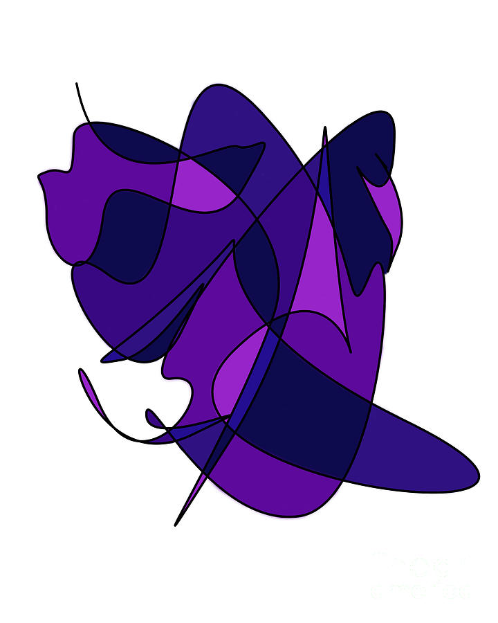 Abstract Lines And Curves In Purple And Blue Digital Art by Kirt Tisdale