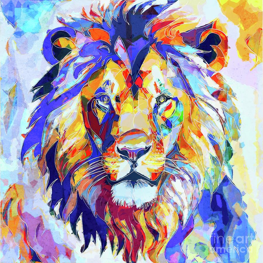 Abstract Lion Portrait - 4SD Digital Art by Philip Preston