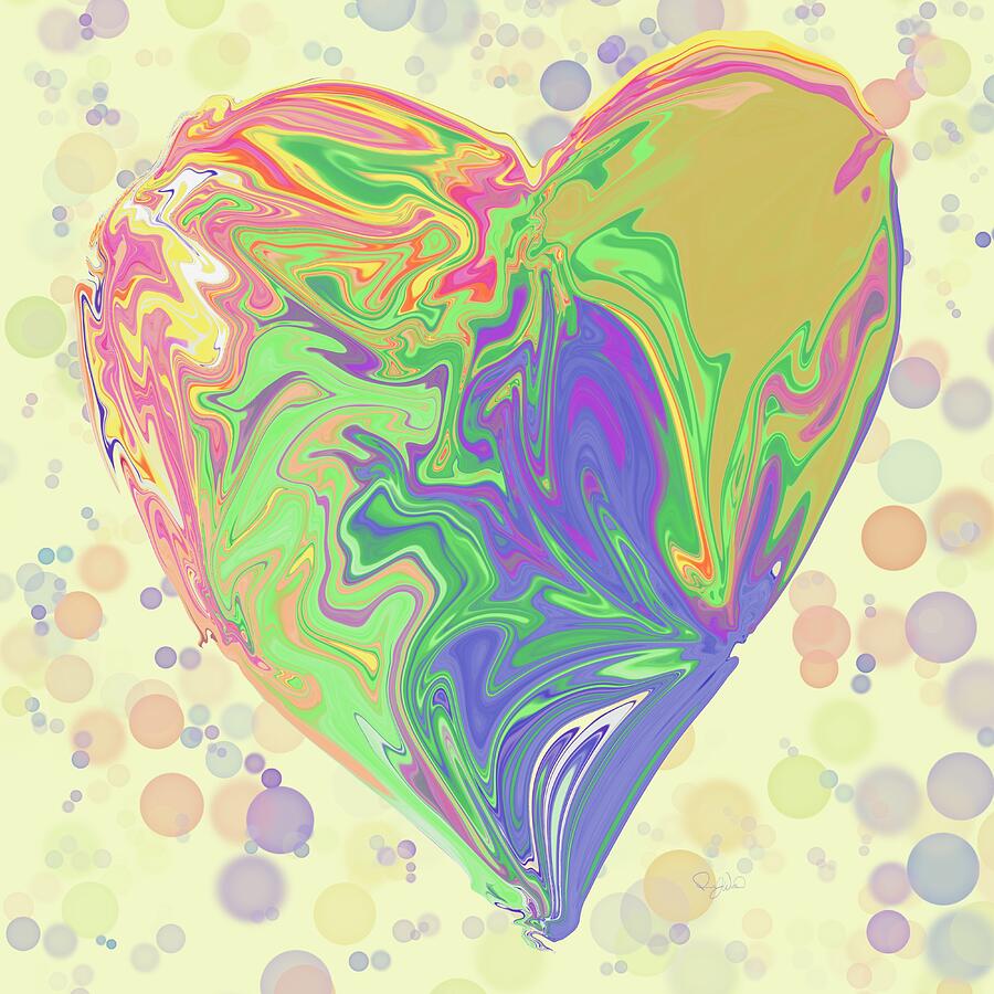 Abstract Liquid Heart Digital Art by Pamela Williams