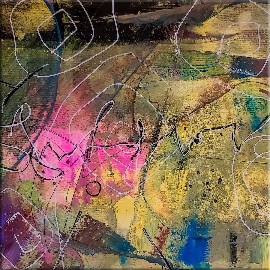 Abstract Message In Caligraphy Painting by Lisa Kaiser