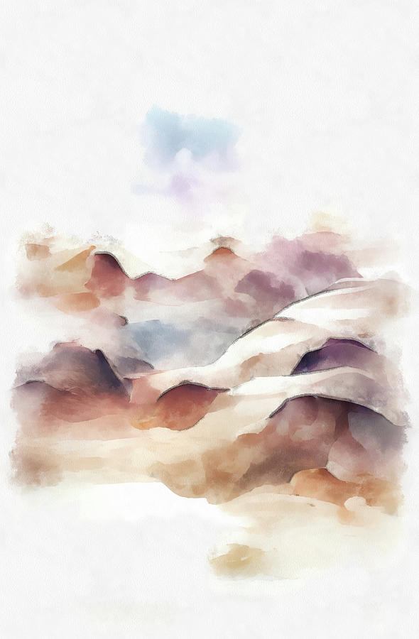 Abstract Minimalist Art 03 Watercolor Landscape Painting by Matthias Hauser