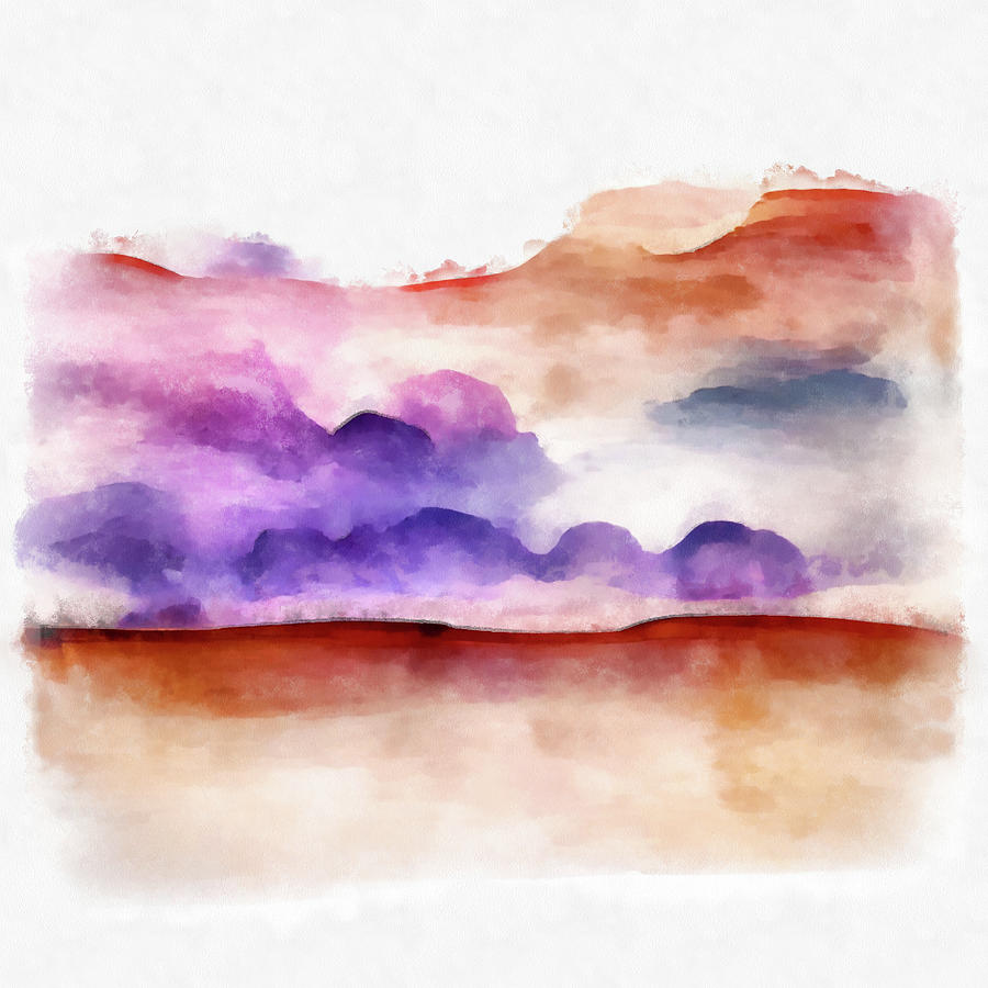 Abstract Minimalist Art 14 Watercolor Landscape Painting by Matthias Hauser