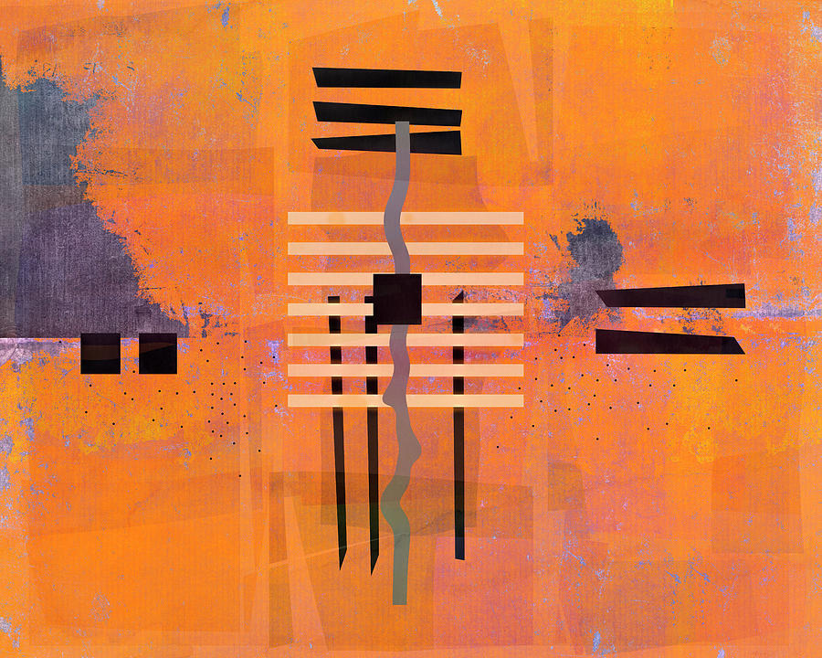 Abstract Modern Art Composition In Orange Digital Art by Ann Powell