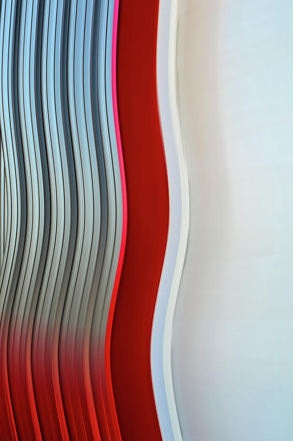 Abstract Photograph - Abstract Modern Art  Red White And Gray by Ann Powell