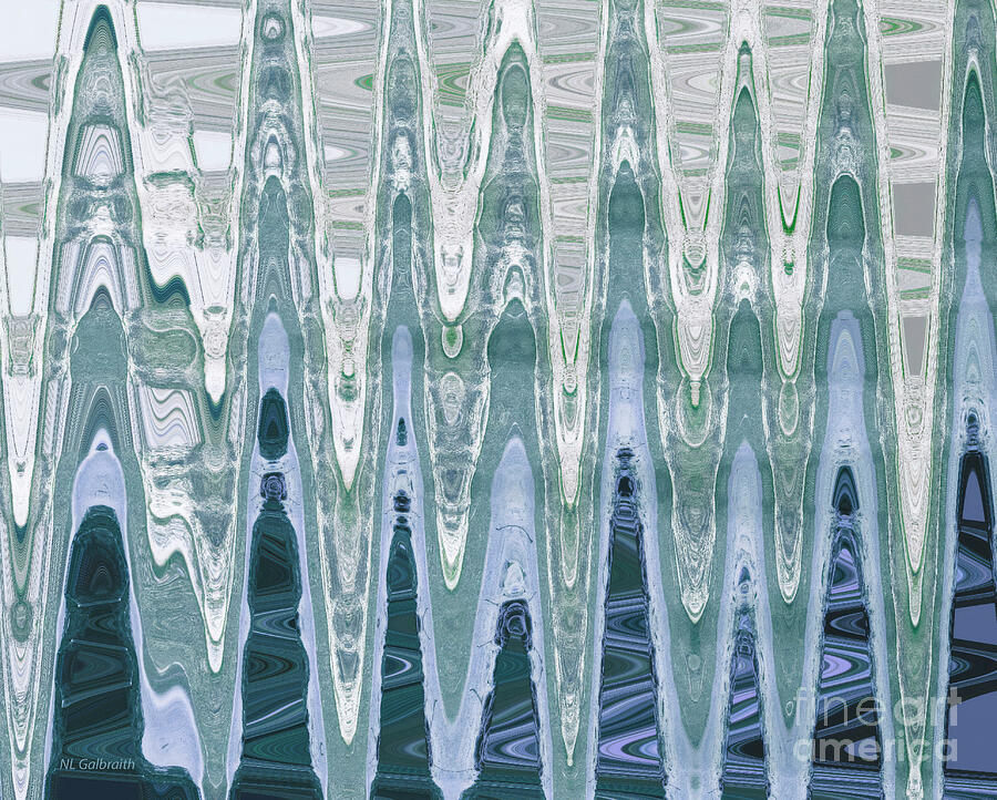 Abstract Digital Art - Abstract Moire in Blue Green by NL Galbraith Abstract Digital Art - Abstract Moire in Blue Green by NL Galbraith