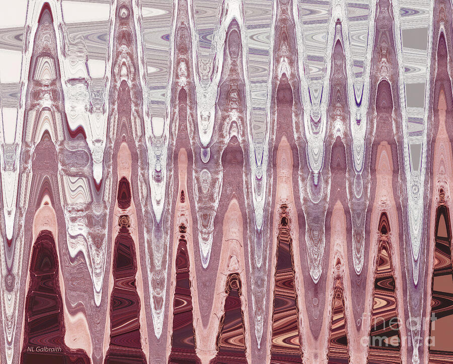 Abstract Digital Art - Abstract Moire In Pink Maroon by NL Galbraith Abstract Digital Art - Abstract Moire In Pink Maroon by NL Galbraith