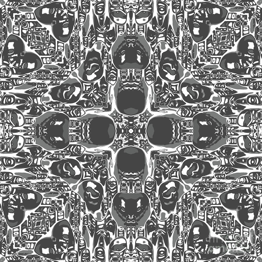 Abstract Monotone Pattern Digital Art by Phil Perkins