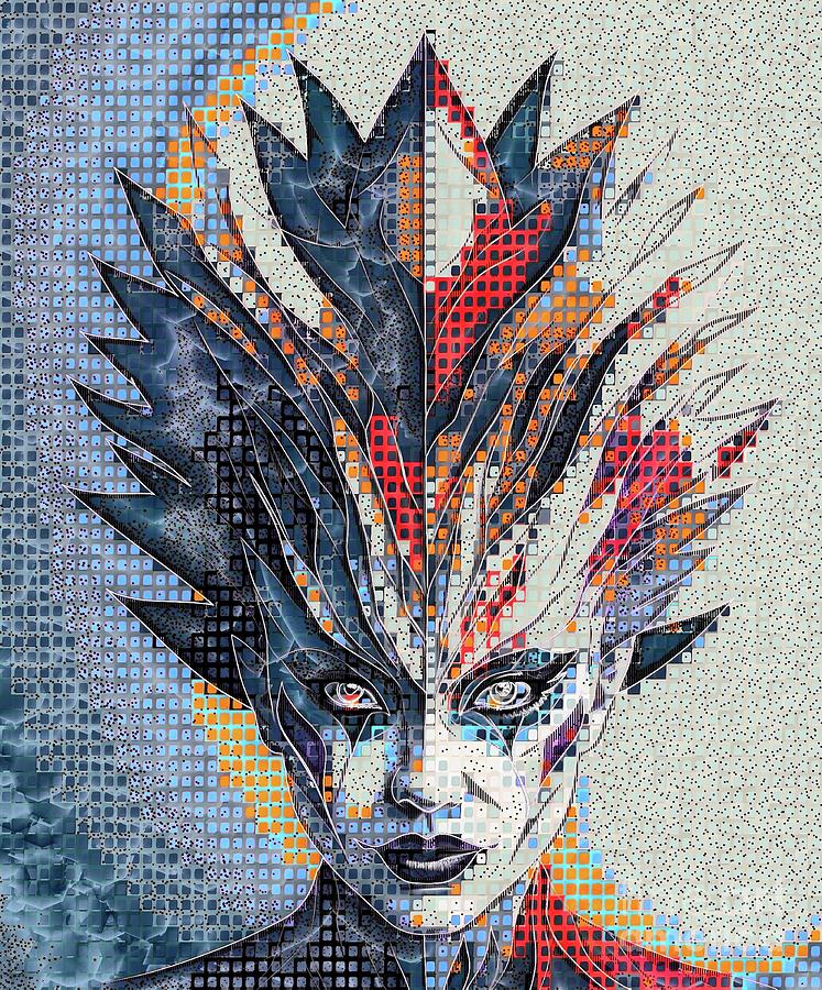 Abstract Mosaic Portrait - 9 Digital Art by Philip Preston