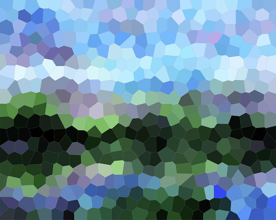Abstract Mosaic Soothing Landscape II Painting