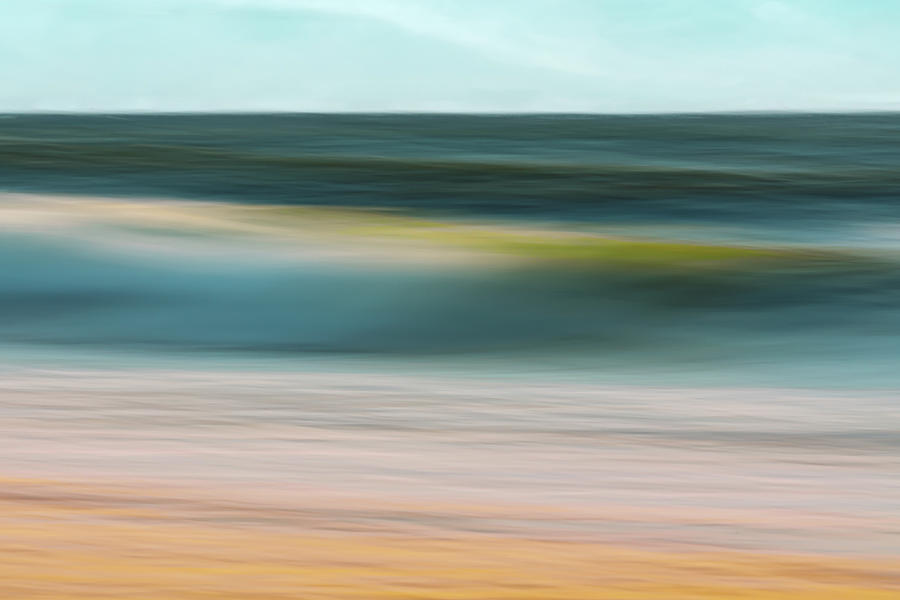 Abstract motion blur seascape. Bright sunny day on the beach, li Photograph by Hanna Tor