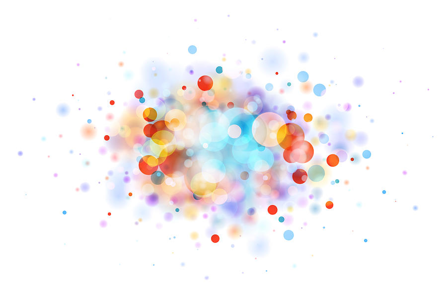Abstract multicolor blob on white made from defocused circles Drawing by Dimitris66