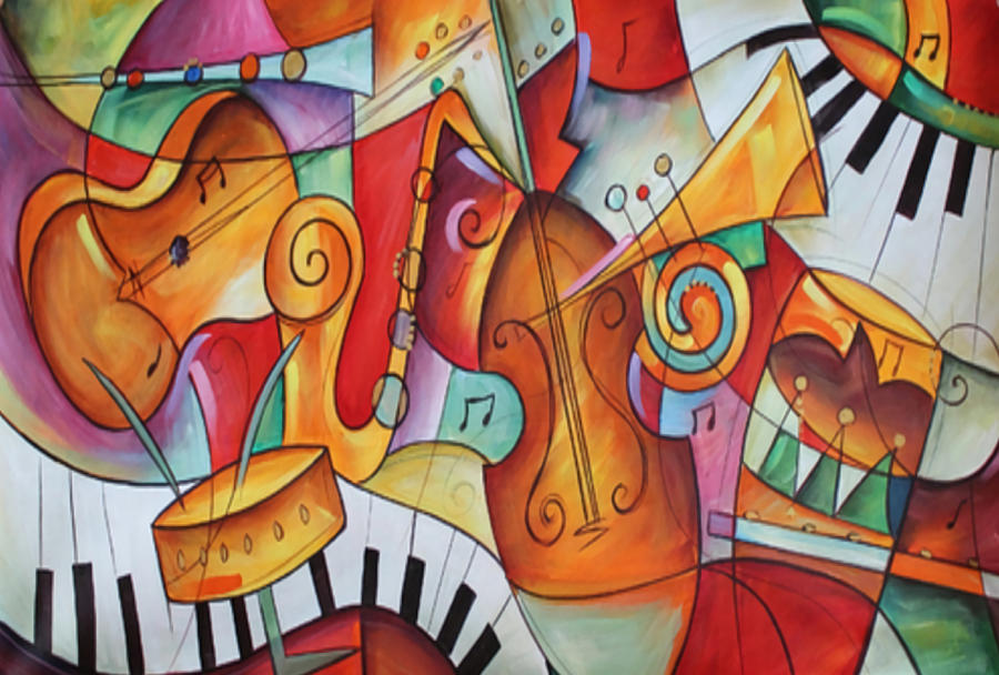 Abstract music instruments Poster Painting by Mason Danielle - Fine Art ...