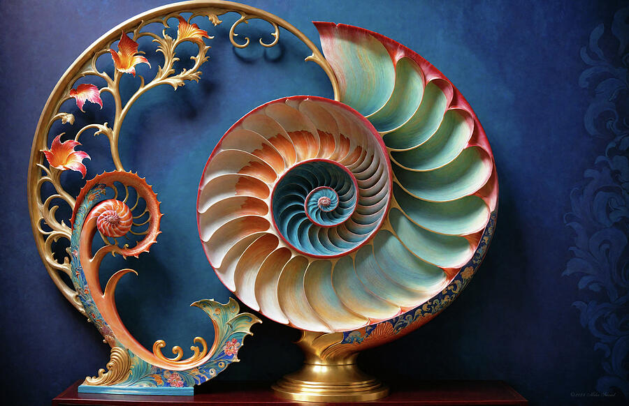 Abstract - Nautilus - Chasing the moon Photograph by Mike Savad Abstract - Nautilus - Chasing the moon Photograph by Mike Savad