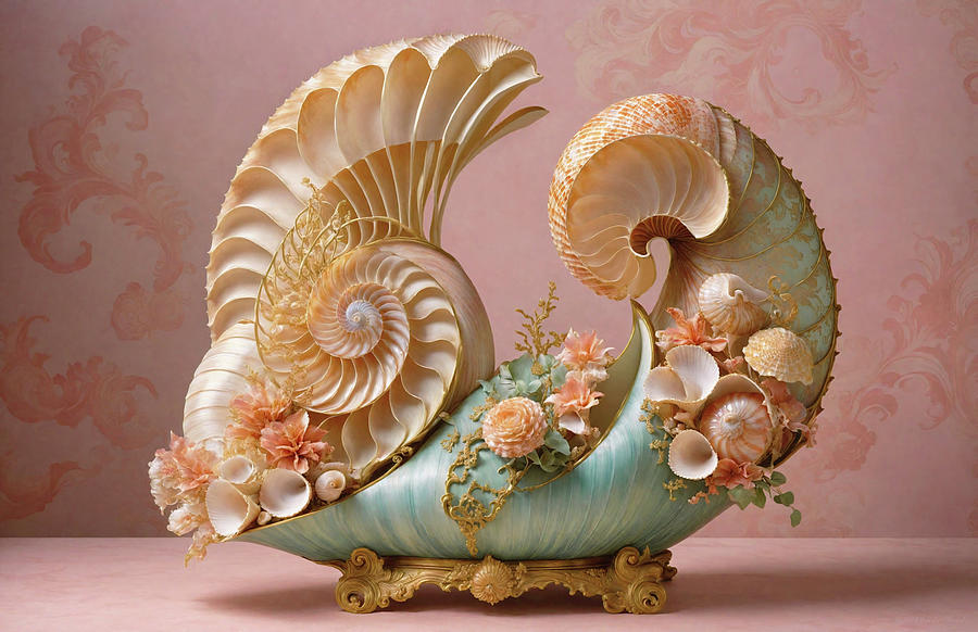 Abstract - Nautilus - Chinoiserie Nautilus Art Photograph by Mike Savad