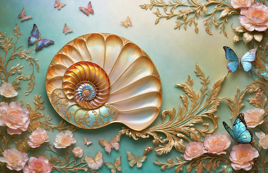 Abstract - Nautilus - The Fibonacci sequence Photograph by Mike Savad