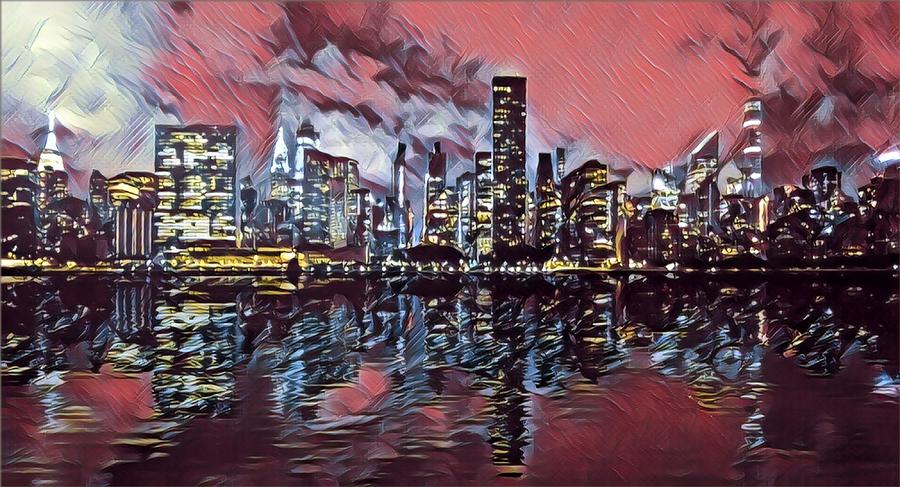 Abstract New York Skyline in Mauve Photograph by Doris Aguirre